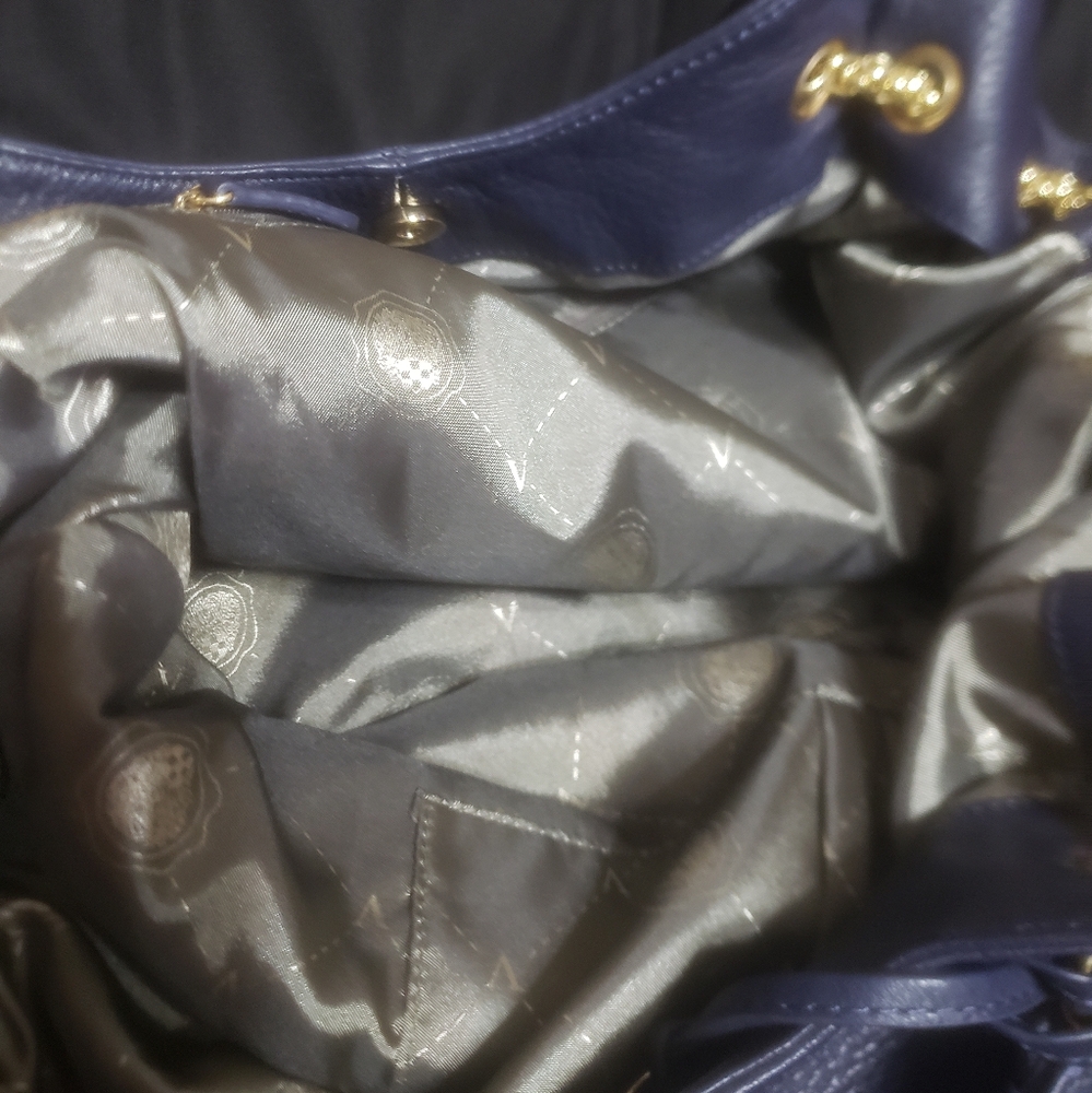 Vince Camuto LEATHER Navy Blue Shoulder Bag - Picture 5 of 10